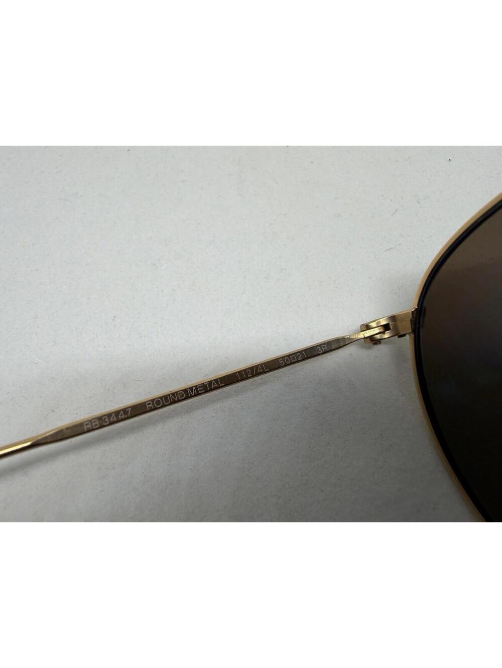 Ray-Ban RB3447 Round Metal Sunglasses Gold Blue Mirror Polarized 112/4L 50mm - Picture 4 of 7